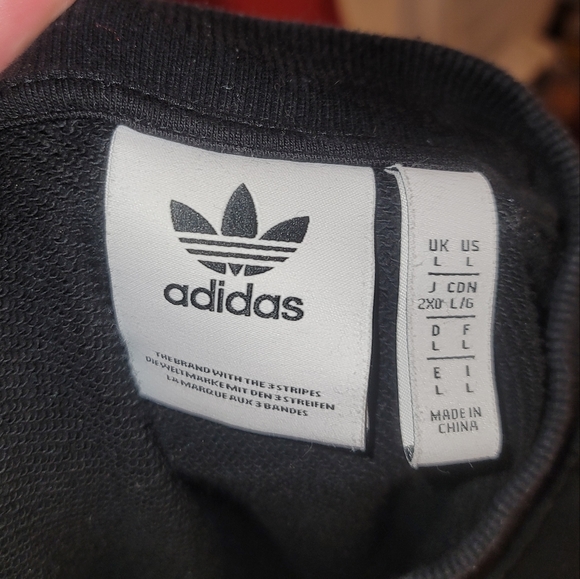 ADIDAS (Size L) bomber jacket color black (dual zipper) - Picture 2 of 8